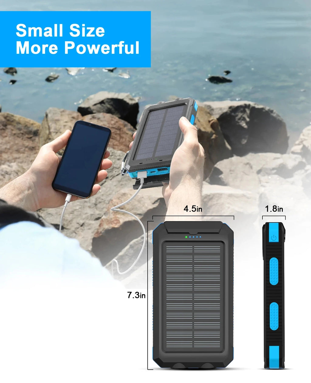 Gaiaray 30000mAh Solar Power Bank, Portable Solar Charger for Outdoor, Camping & Travel
