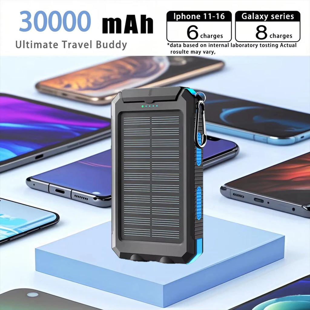Gaiaray 30000mAh Solar Power Bank, Portable Solar Charger for Outdoor, Camping & Travel